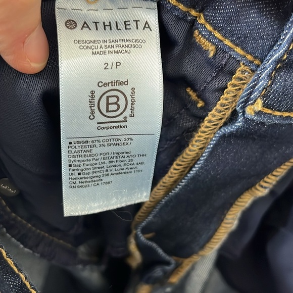 Athleta Sculptek Dark Wash Skinny Jeans Size 2P - Picture 4 of 5